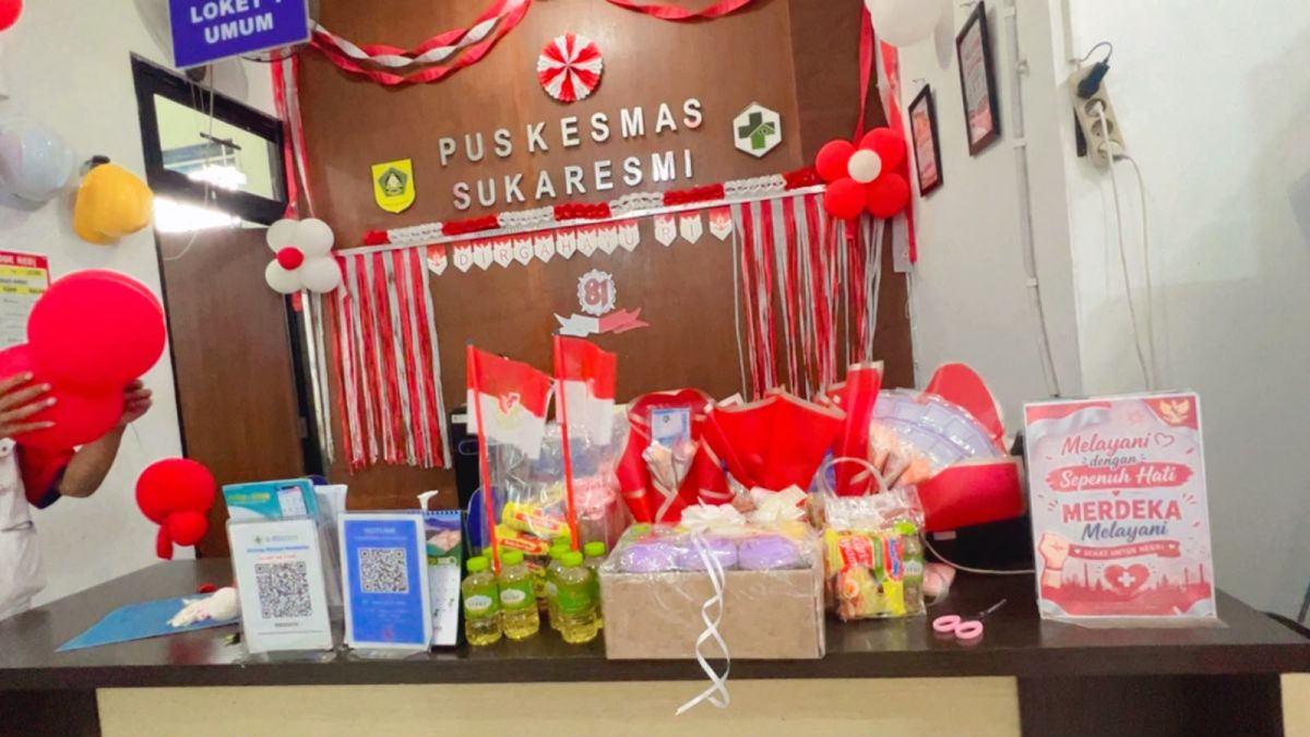 Semarak HUT RI ke-81, Puskesmas Sukaresmi Gelar Lomba Menghias Ruangan