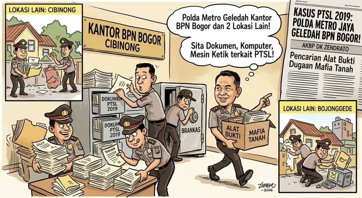 Polda Metro Geledah Kantor BPN Bogor dan Dua Lokasi Terkait PTSL 2019