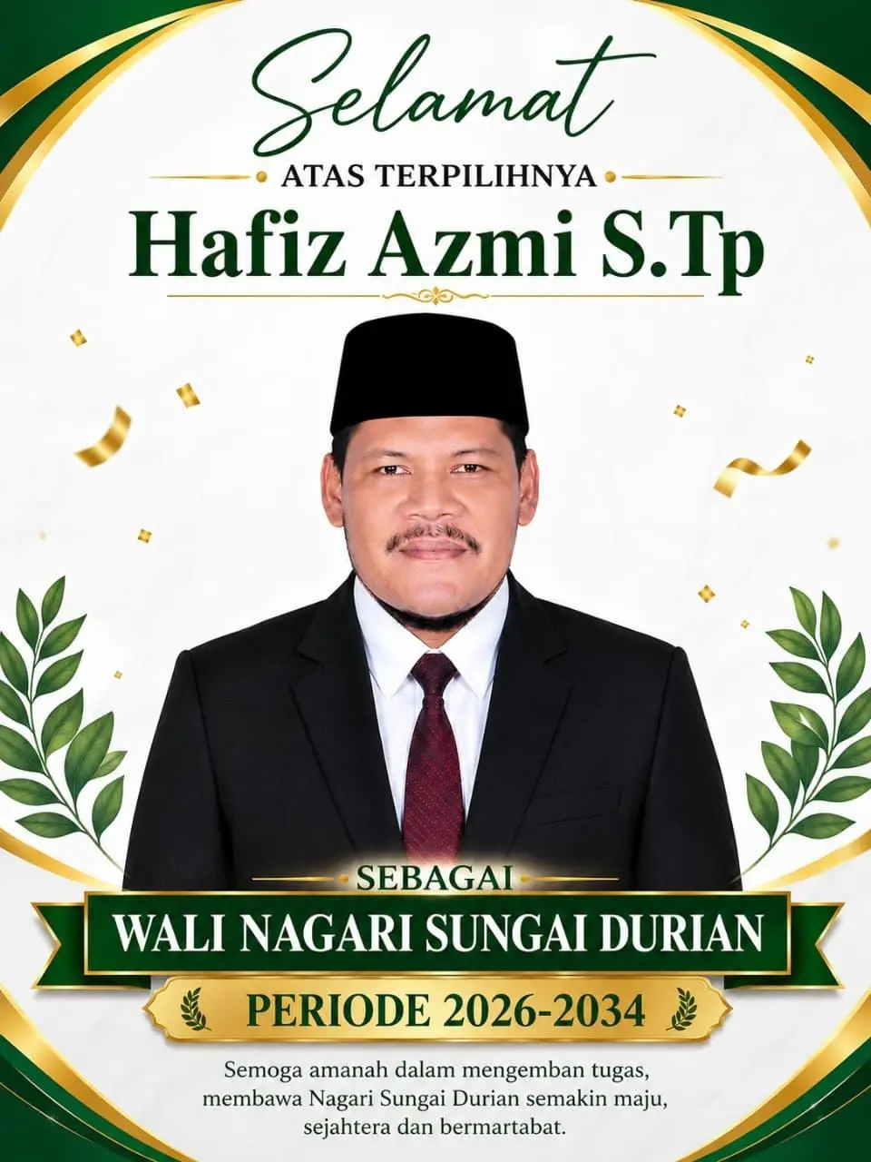 Hafiz Azmi Resmi Terpilih Pimpin Nagari Sungai Durian 2026–2034, Siap Wujudkan Nagari Maju dan Sejahtera