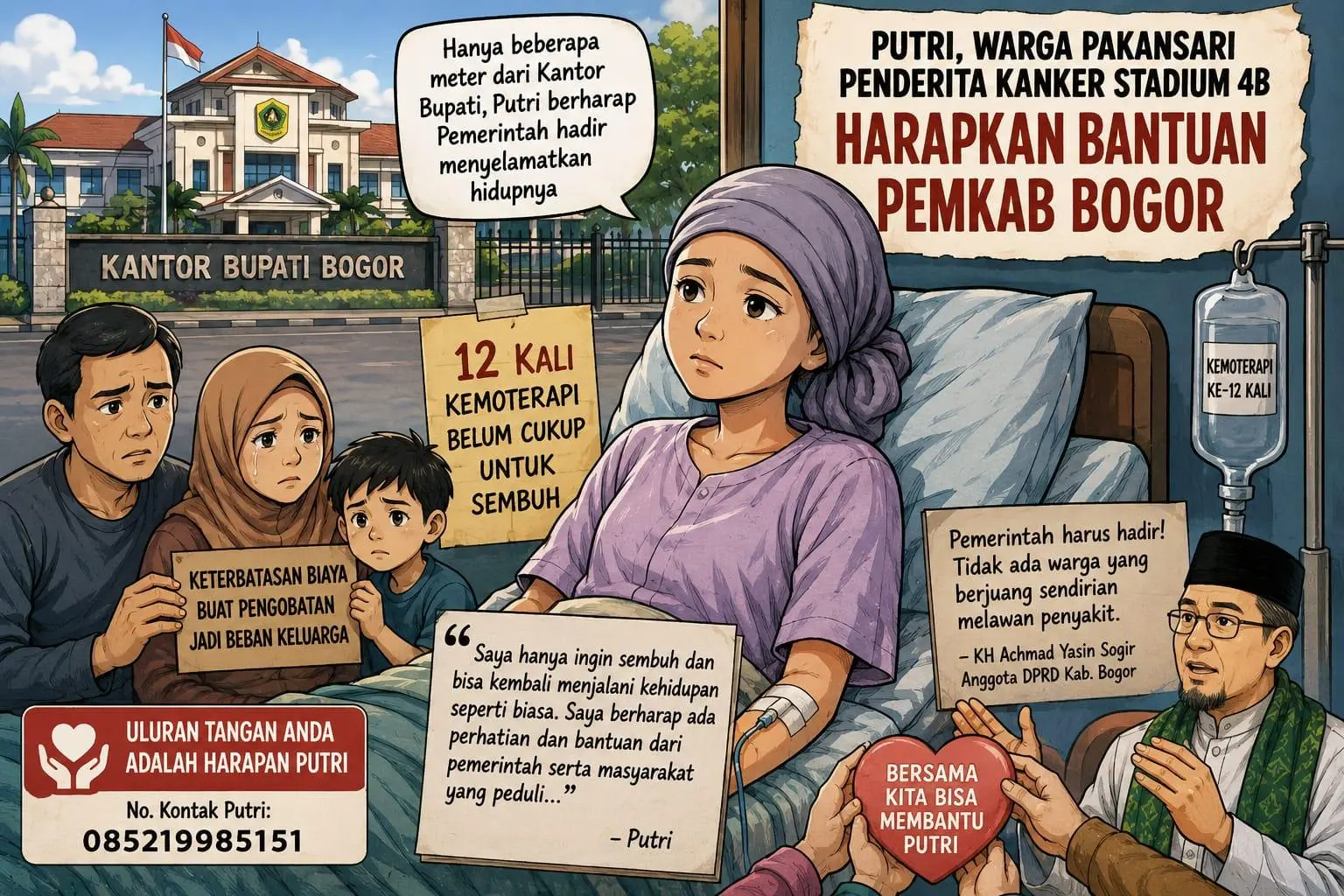 Putri Penderita Kanker Stadium 4B di Pakansari Bogor Membutuhkan Bantuan Biaya Pengobatan