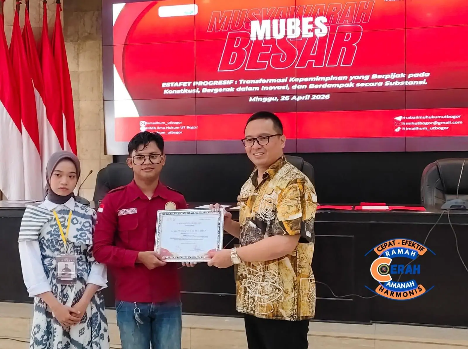 Wali Kota Bogor Utus Kabag Hukum dan HAM Hadiri Mubes HIMA UT, Dorong Mahasiswa Hukum Jadi Garda Konstitusi di Era Digital