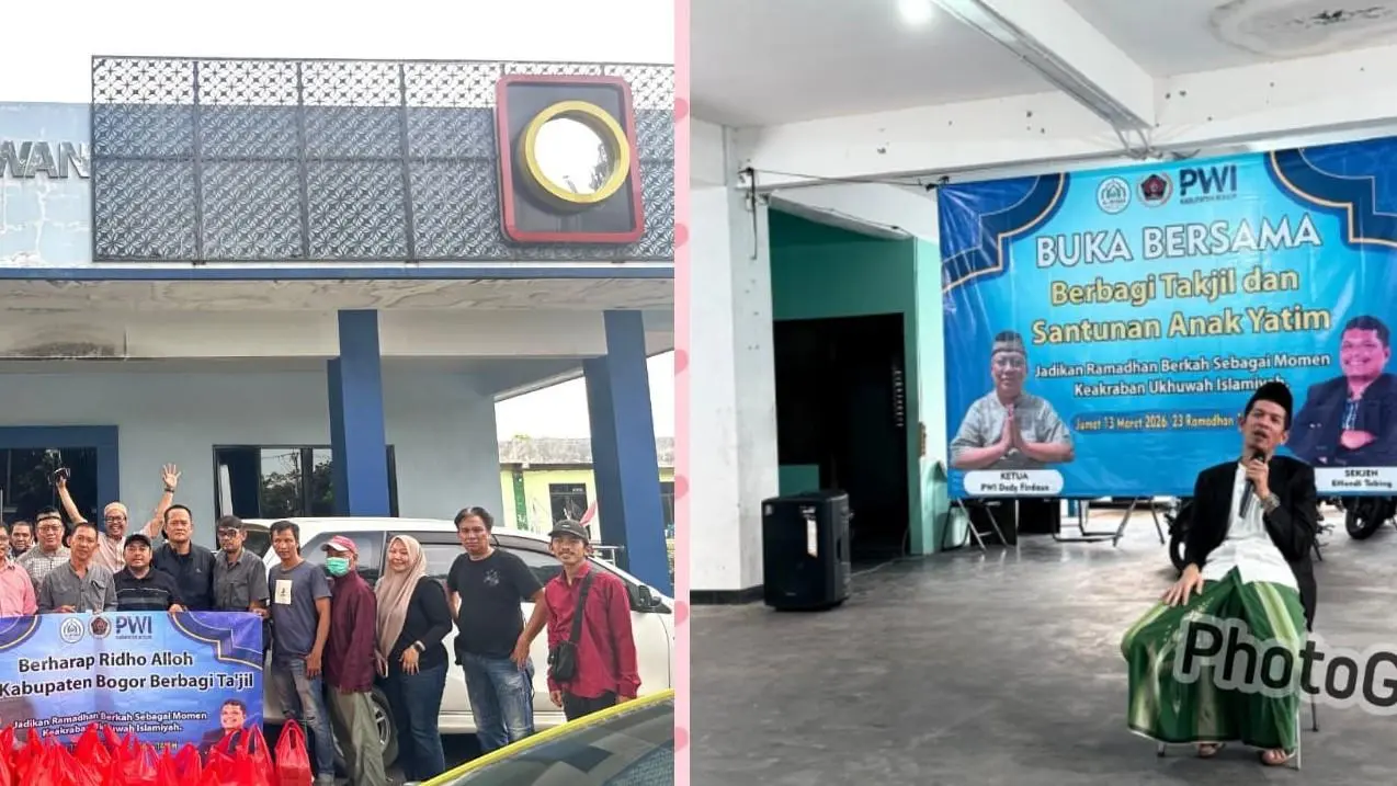 Ramadan Penuh Kepedulian, PWI Kabupaten Bogor Santuni Anak Yatim dan Bagikan Takjil