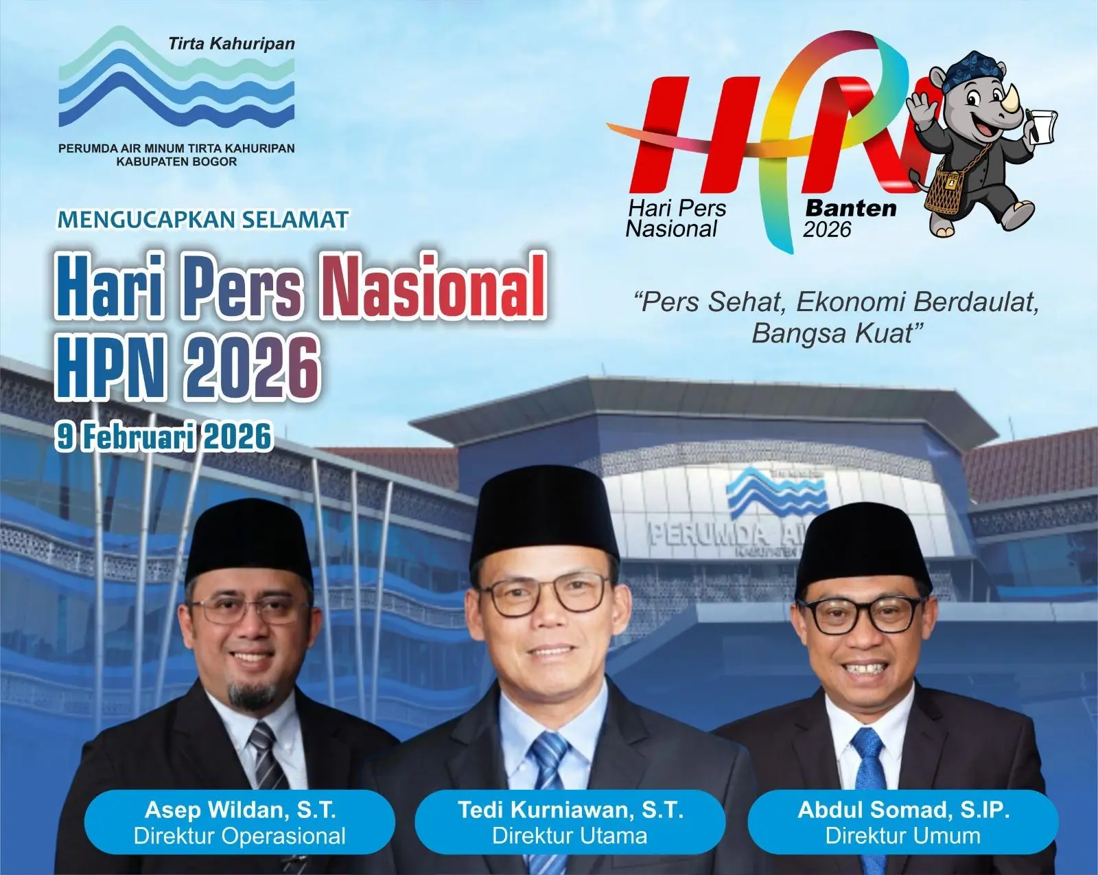 Perumda Air Minum Tirta Kahuripan Mengucapkan Selamat Hari Pers Nasional 2026