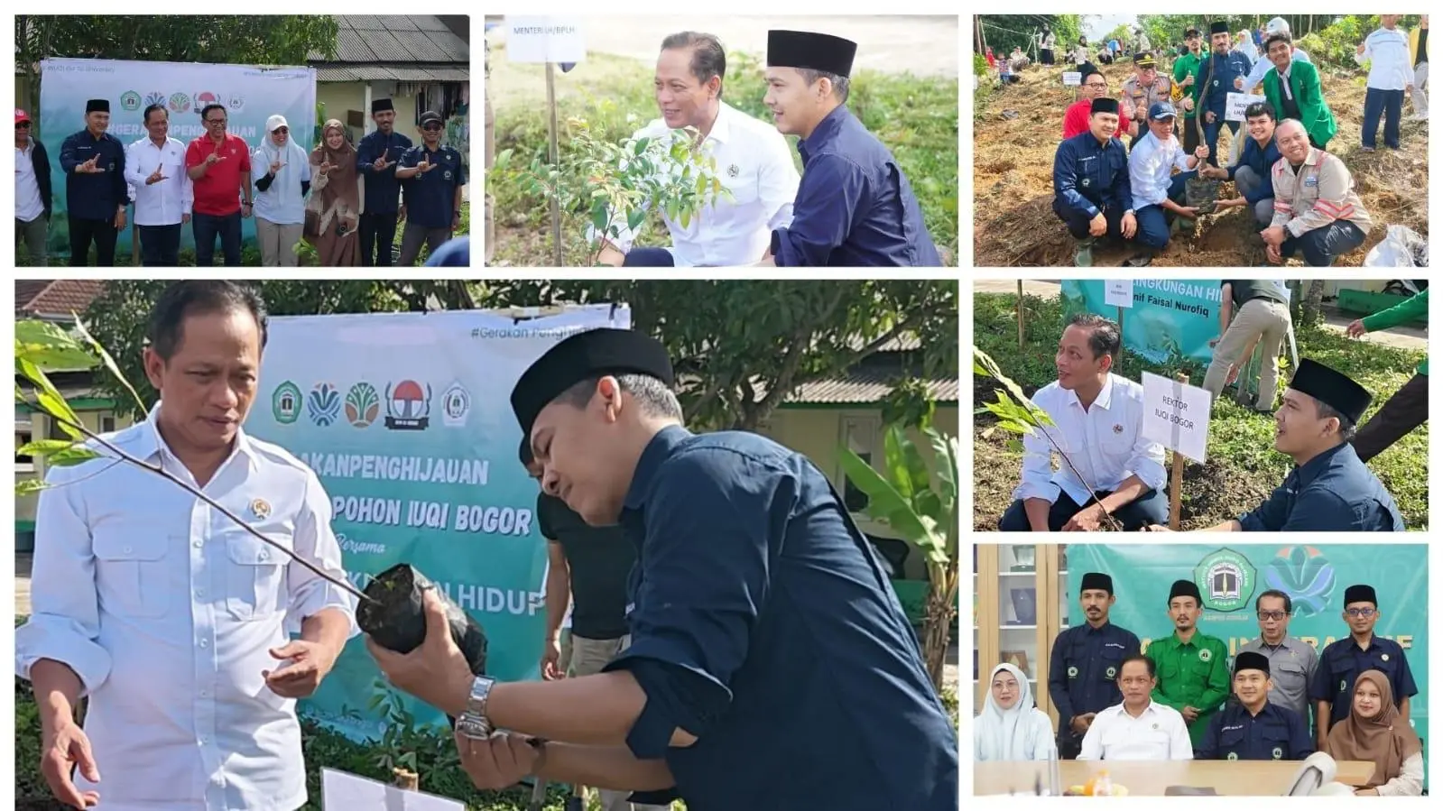 Tanam Ratusan Bibit, IUQI Bogor dan Aliansi BEM se-Bogor Bersama Menteri LH Gaungkan Aksi Nyata Jaga Lingkungan