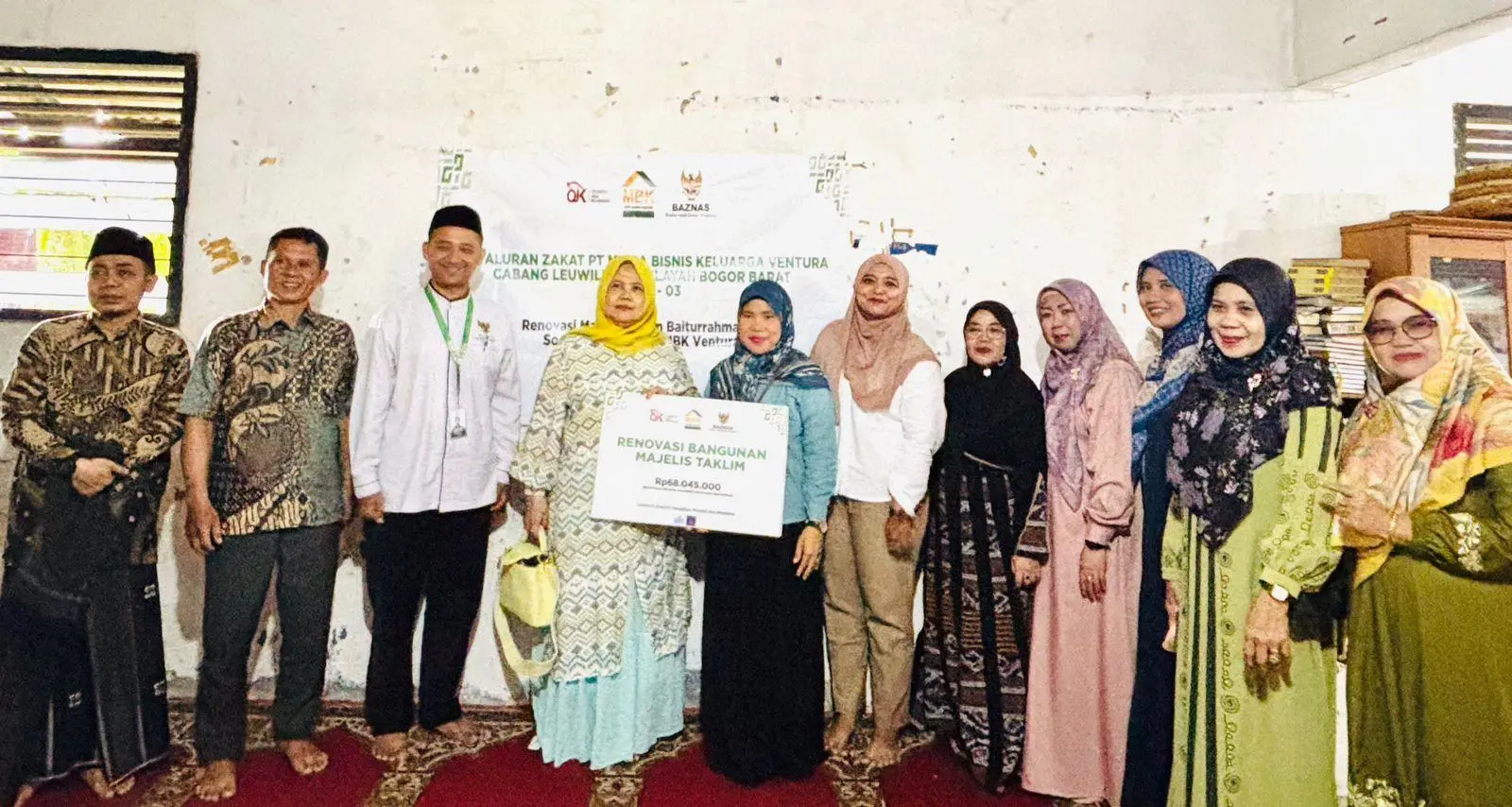 Majelis Taklim Baiturrahman di Leuwiliang Terima Bantuan Renovasi Rp68 Juta dari Baznas, Disalurkan Lewat PT MBK Ventura