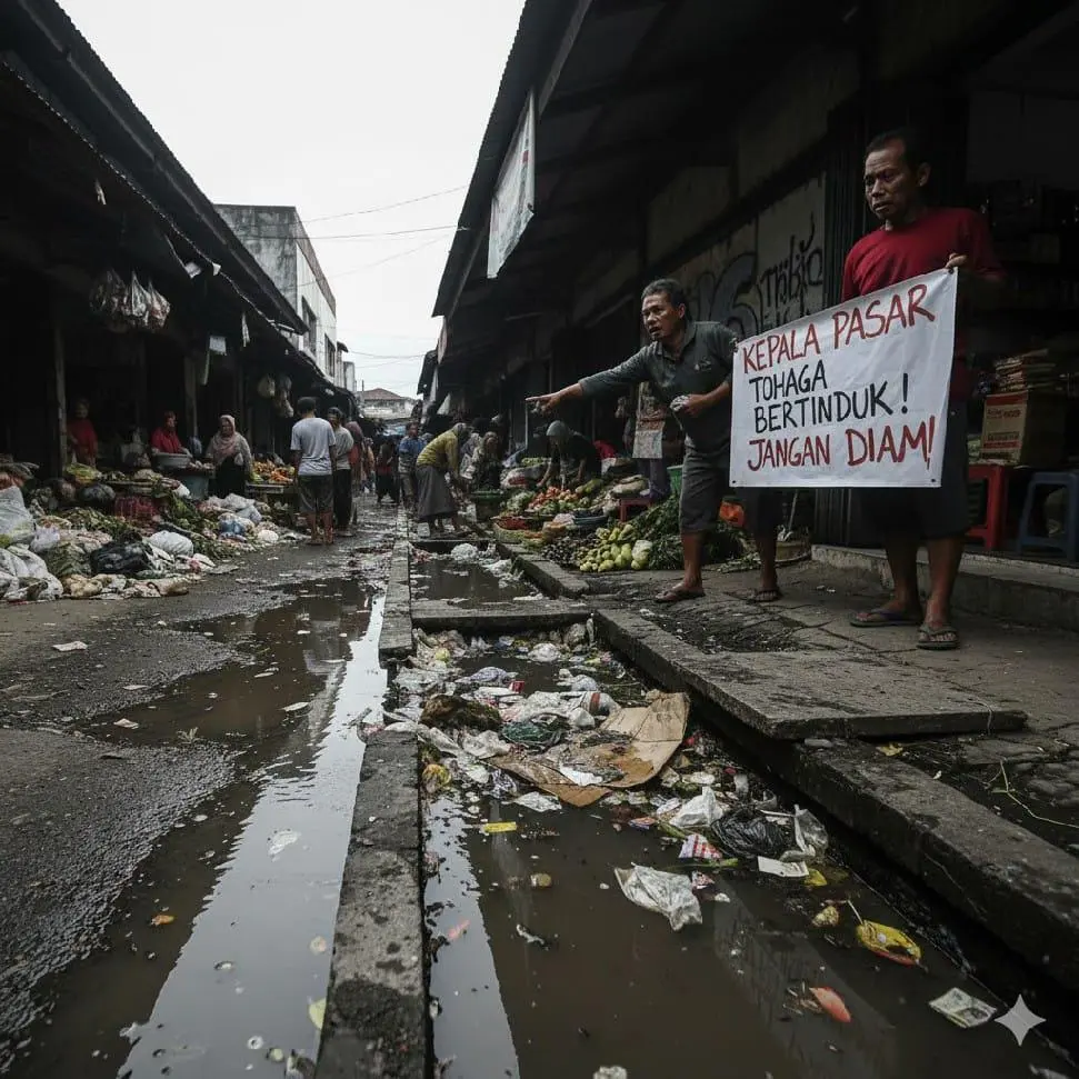 Drainase Buruk dan Sampah Menumpuk, Pasar Cileungsi Dikeluhkan Pedagang