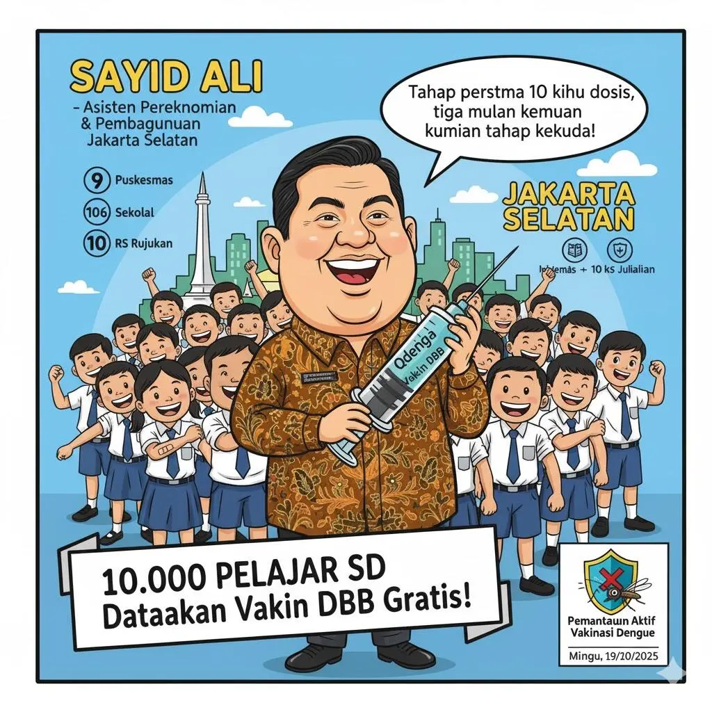 10 Ribu Siswa SD di Jaksel Bakal Disuntik Vaksin DBD, Gunakan Qdenga dari Takeda
