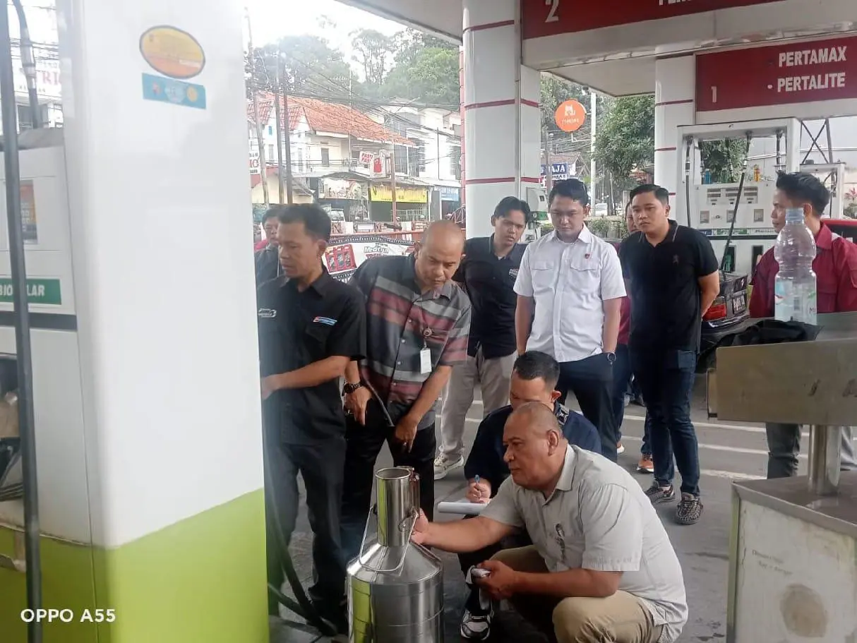 UPTD Metrologi Legal didampingi Polresta Bogor Kota lakukan tera ulang di SPBU