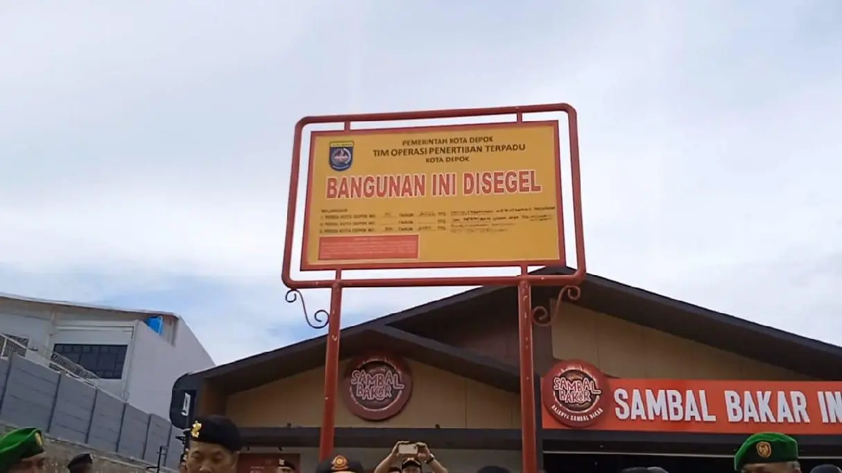 Bangunan Sambal Bakar Indonesia disegel Satpol PP Kota Depok