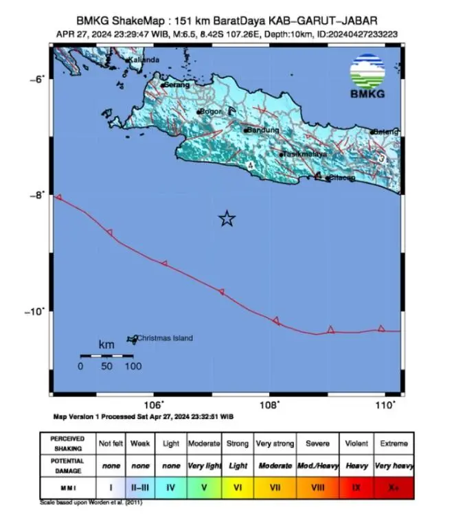 Gempa Terkini di Kabupaten Garut
