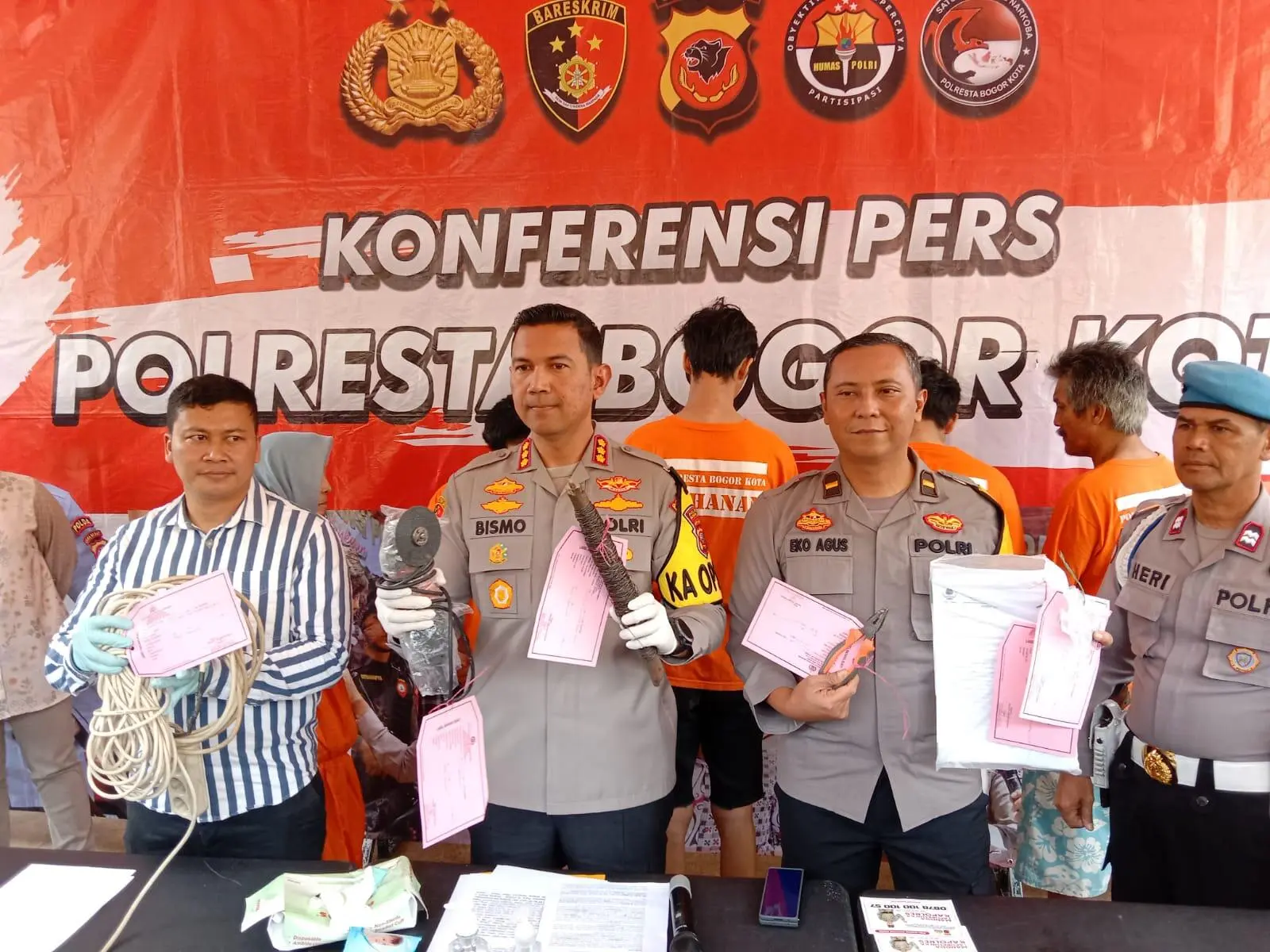 Polresta Bogor Kota Menetapkan Lima Orang Tersangka Perusakan Pipa PDAM Dikampung Muara Lebak