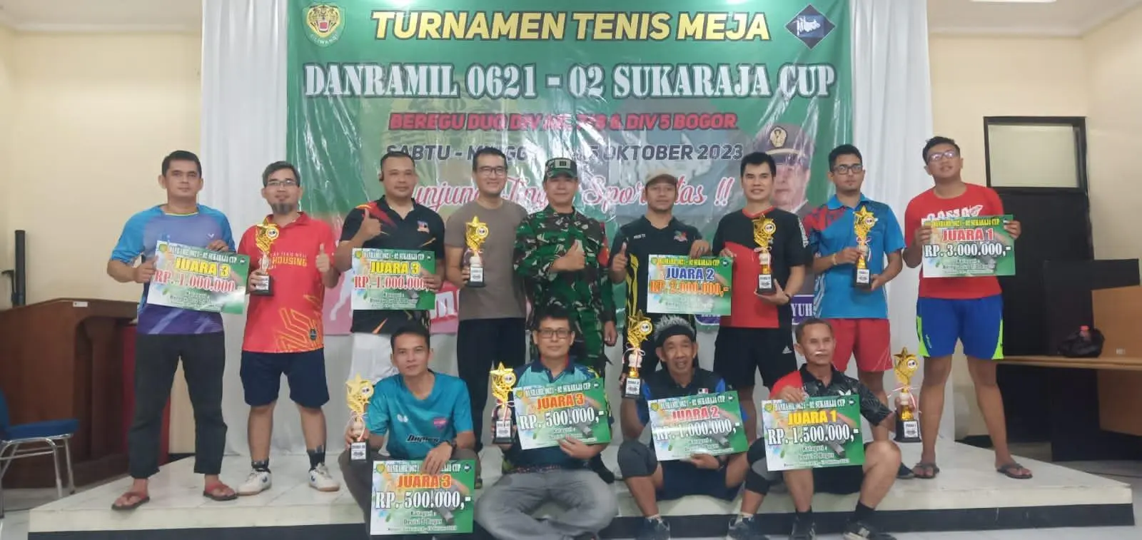 Turnamen Tenis Meja Danramil Sukaraja Cup Resmi Ditutup