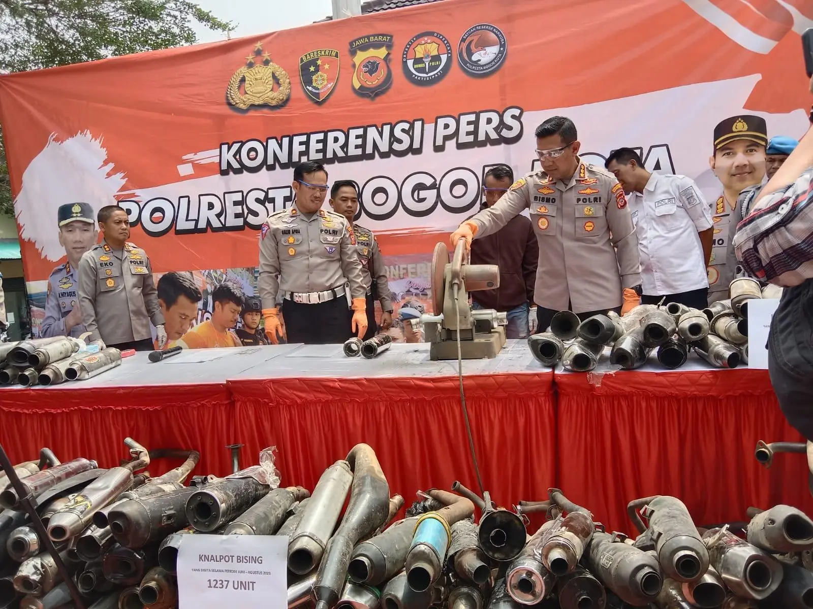 Satlantas Polresta Bogor Kota Sita 1.237 Knalpot Bising