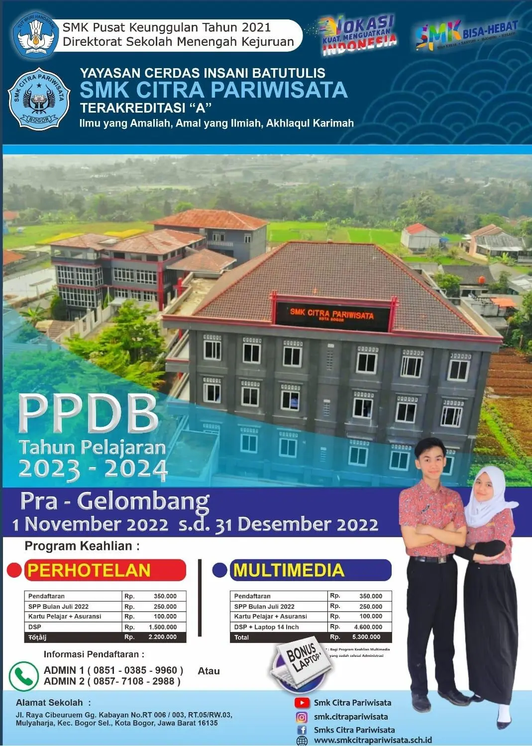 SMK Citra Pariwisata Kota Bogor Buka Pra PPDB TP 2023-2024
