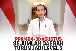 Pemerintah Turunkan Level PPKM di Sejumlah Daerah Mulai 24 Hingga 30 Agustus 2021
