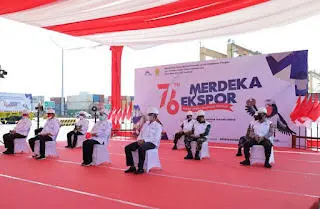 Forkopimda Jatim Ekspor Komoditas Pertanian “Merdeka Ekspor” Tahun 2021 Bersama Presiden RI