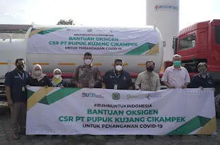 PT Pupuk Kujang Cikampek Berikan Bantuan Oksigen ke Kota Bogor