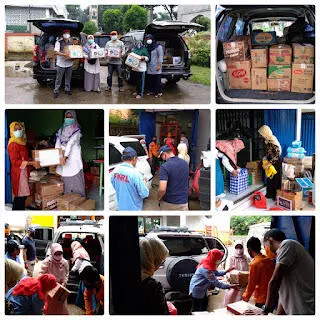 KRL Kecamatan Cibinong Distribusikan Donasi Bantuan Bencana Banjir Bandang Gunung Mas