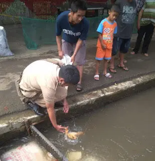 Lurah Sindang Sari Sumbang Ikan untuk Warga Mancing