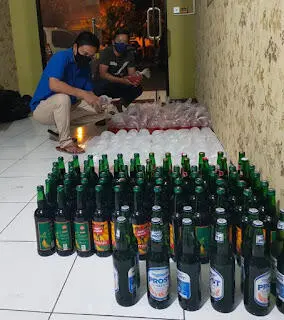 Sisir Tiga Kecamatan, Satres Narkoba Cianjur Amankan Ratusan Miras