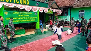 Meriahkan HUT RI ke-75, Koramil di Wilayah Kodim 0608/Cianjur Gelar Perlombaan